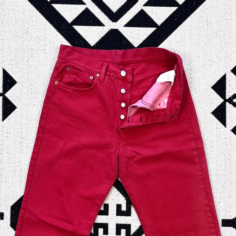 Replay Vintage M909 Straight Leg Jeans in Red Size 31 Waist - Picture 8 of 12